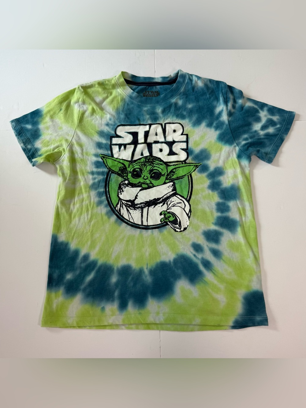 Star Wars Kids Tie-Dye Grogu Tee - Lime Green & Teal